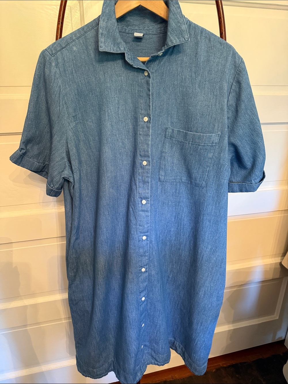 Old navy Soft Denim Shirt Dress Pockets Button Front Relaxed XL Tall